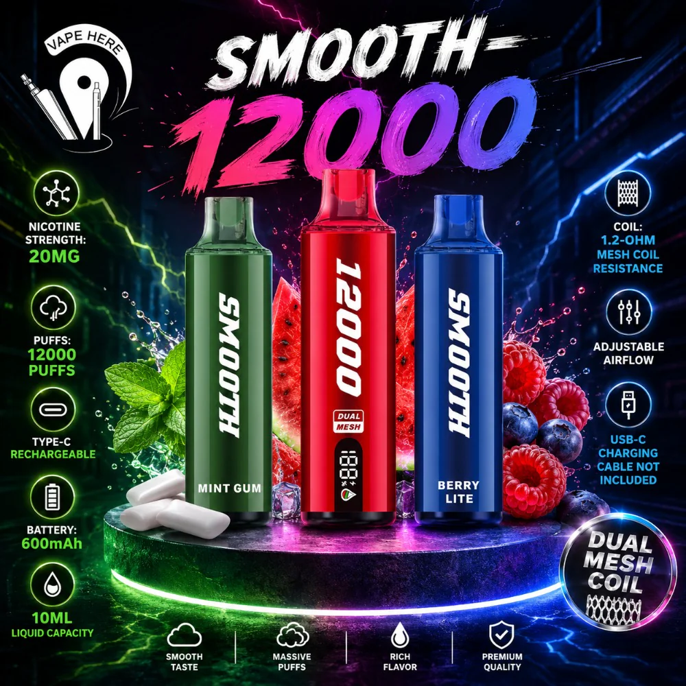 SMOOTH WHALE 12000 Puffs Disposable Vape 20mg - Image 2
