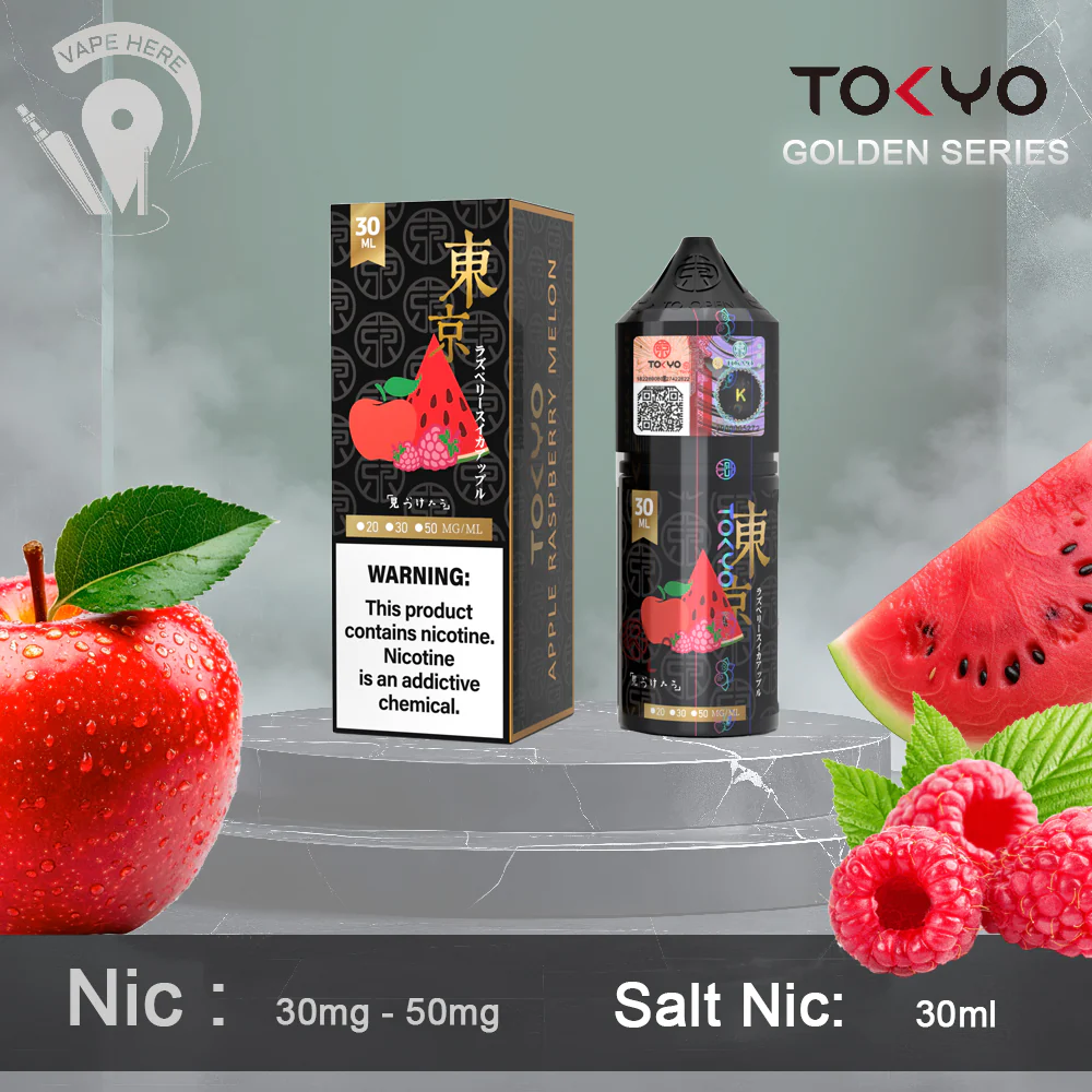 TOKYO APPLE RASPBERRY MELON SALTNIC 30ML- GOLDEN SERIES