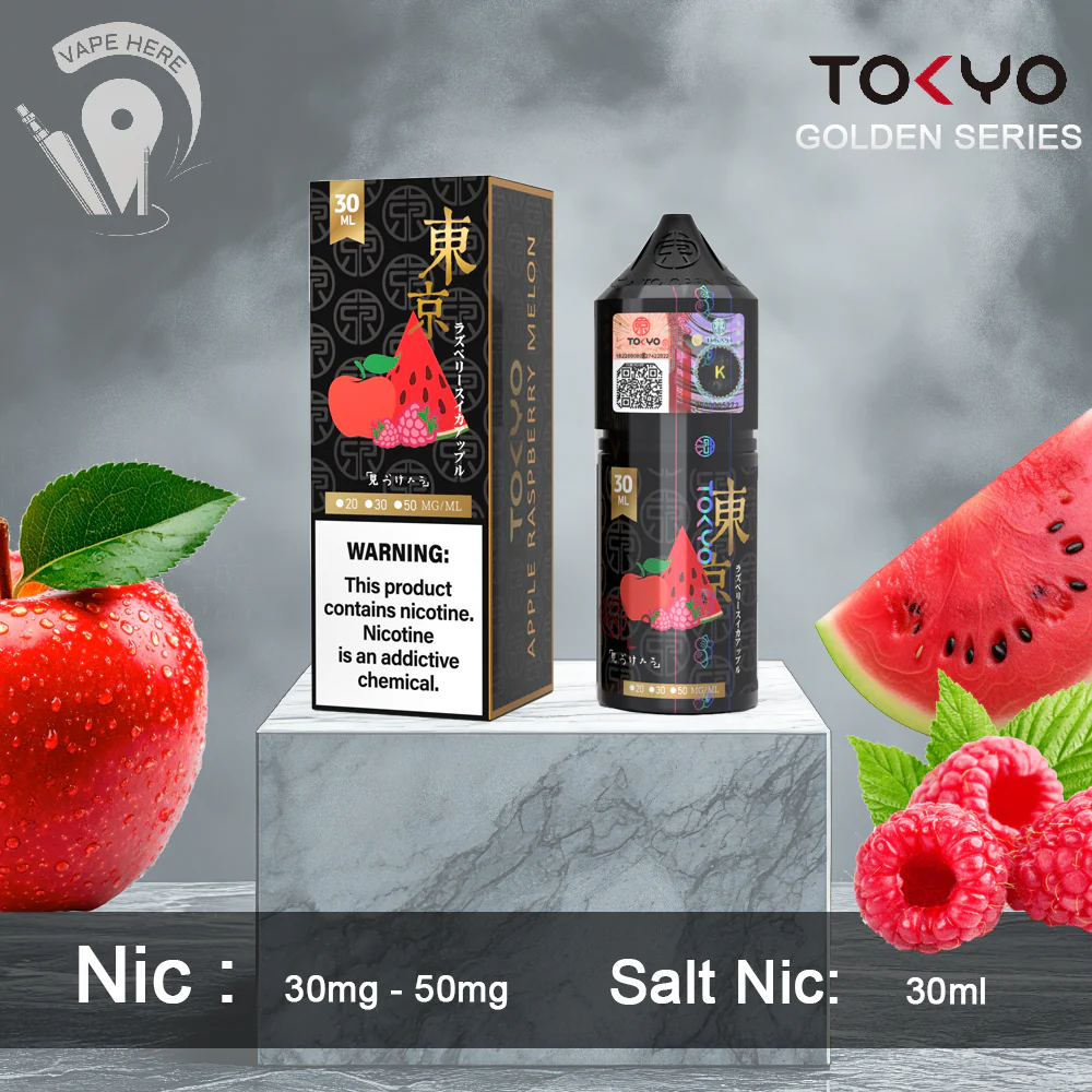 TOKYO APPLE RASPBERRY MELON SALTNIC 30ML- GOLDEN SERIES - Image 2