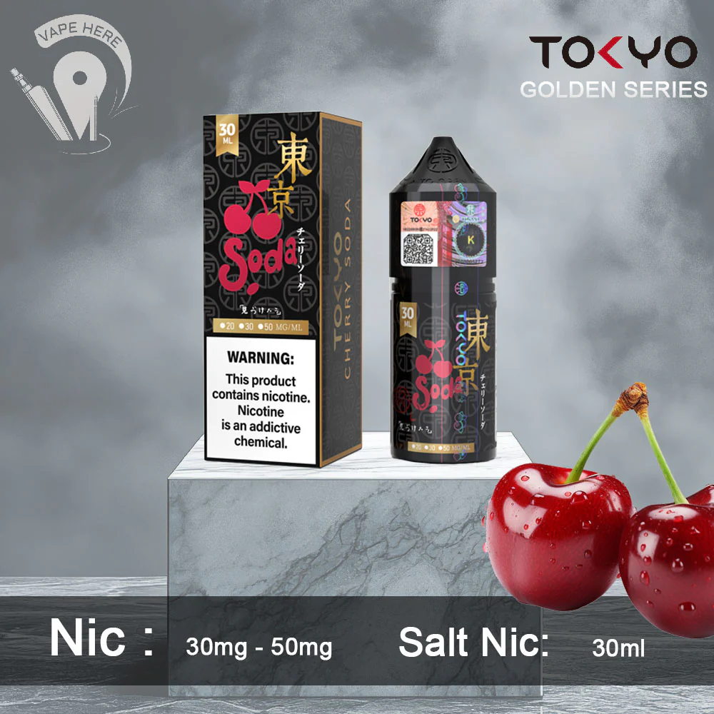 TOKYO CHERRY SODA SALTNIC 30ML- GOLDEN SERIES - Image 2