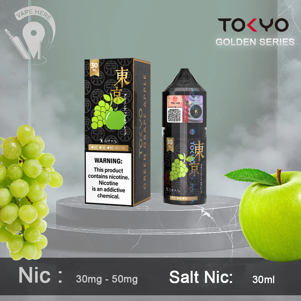 TOKYO GREEN GRAPE APPLE SALTNIC 30ML- GOLDEN SERIES