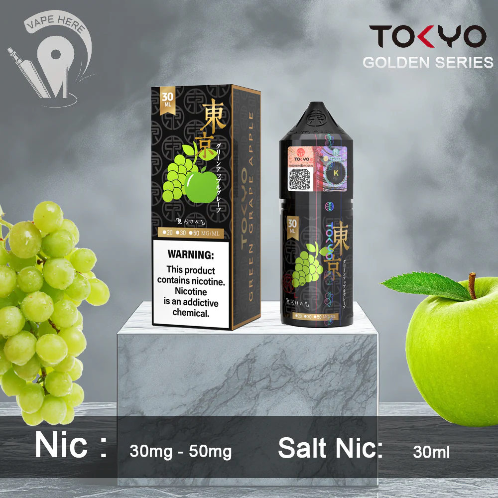 TOKYO GREEN GRAPE APPLE SALTNIC 30ML- GOLDEN SERIES - Image 2