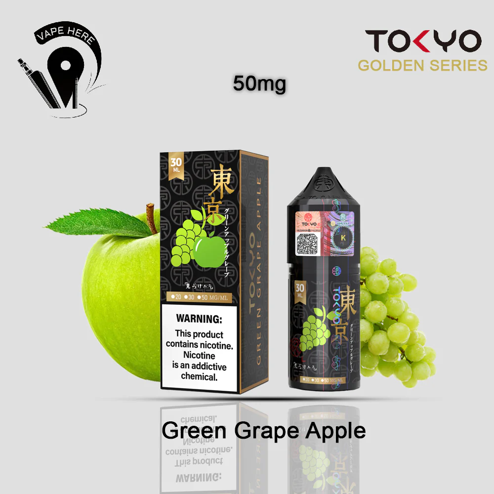 TOKYO GREEN GRAPE APPLE SALTNIC 30ML- GOLDEN SERIES - Image 4