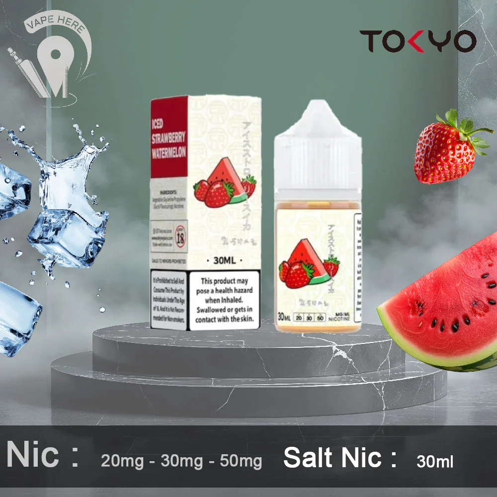 TOKYO ICED STRAWBERRY WATERMELON SALTNIC 30ML- CLASSIC SERIES