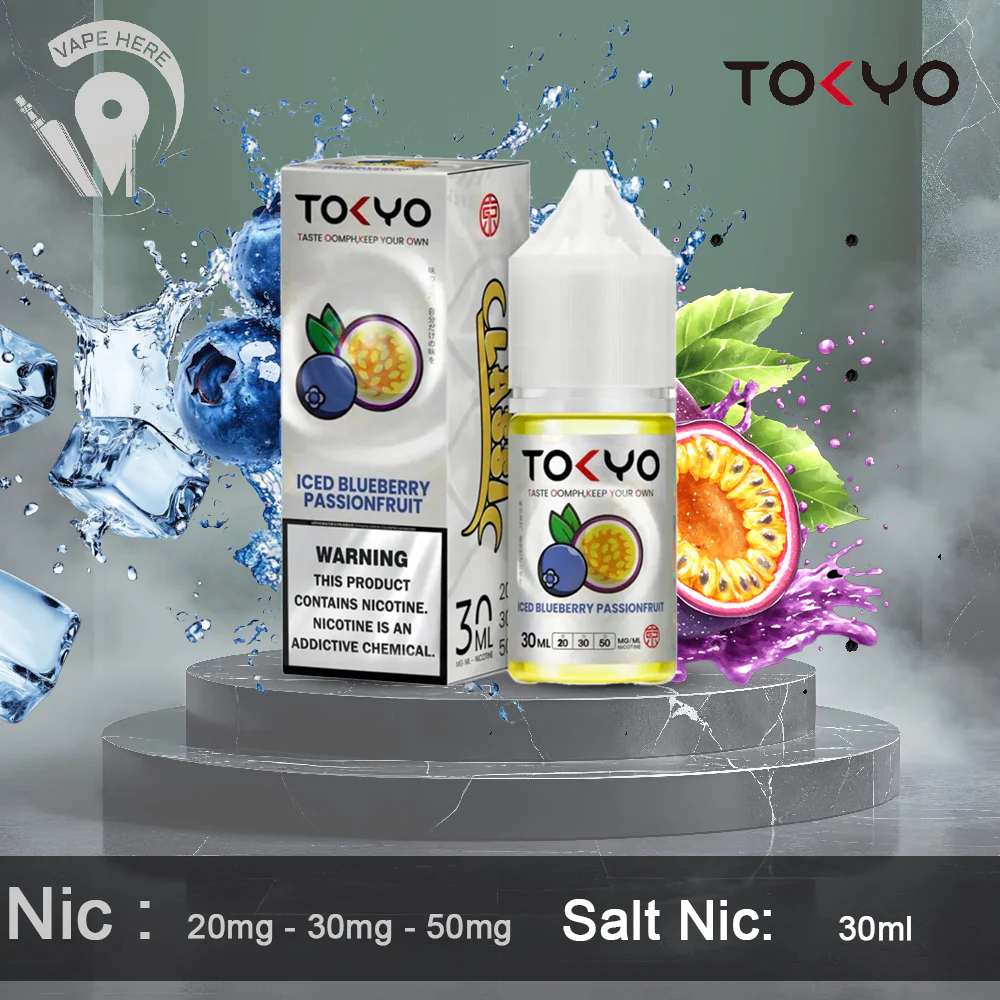 TOKYO ICED BLUEBERRY PASSIONFRUIT SALTNIC 30ML- CLASSIC SERIES
