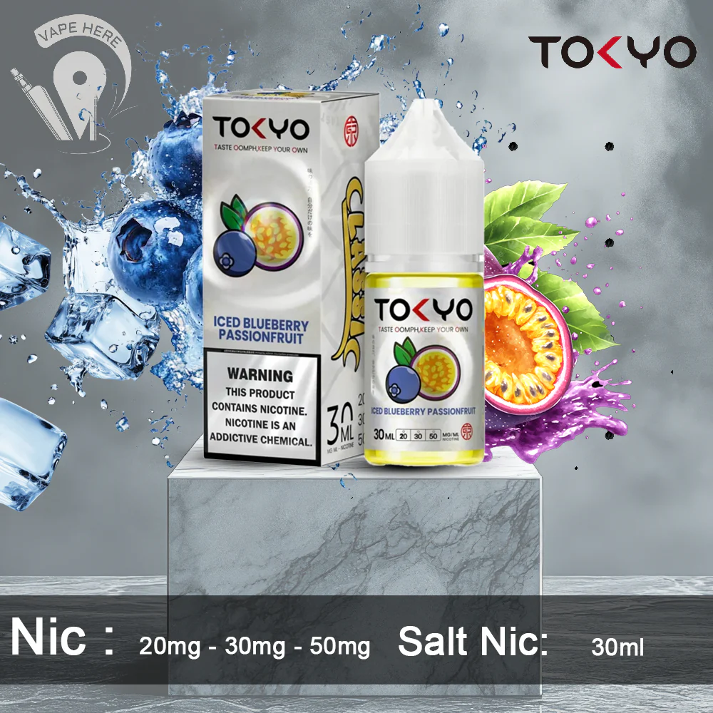 TOKYO ICED BLUEBERRY PASSIONFRUIT SALTNIC 30ML- CLASSIC SERIES - Image 2