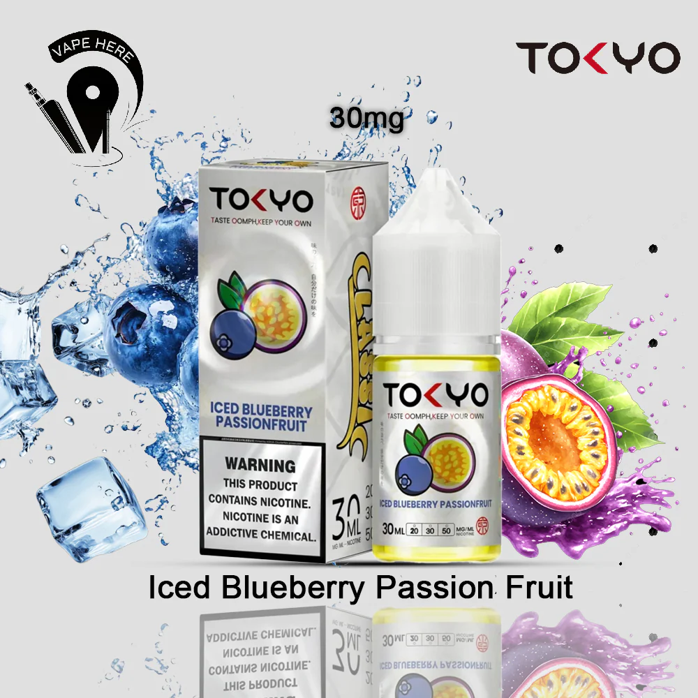 TOKYO ICED BLUEBERRY PASSIONFRUIT SALTNIC 30ML- CLASSIC SERIES - Image 3
