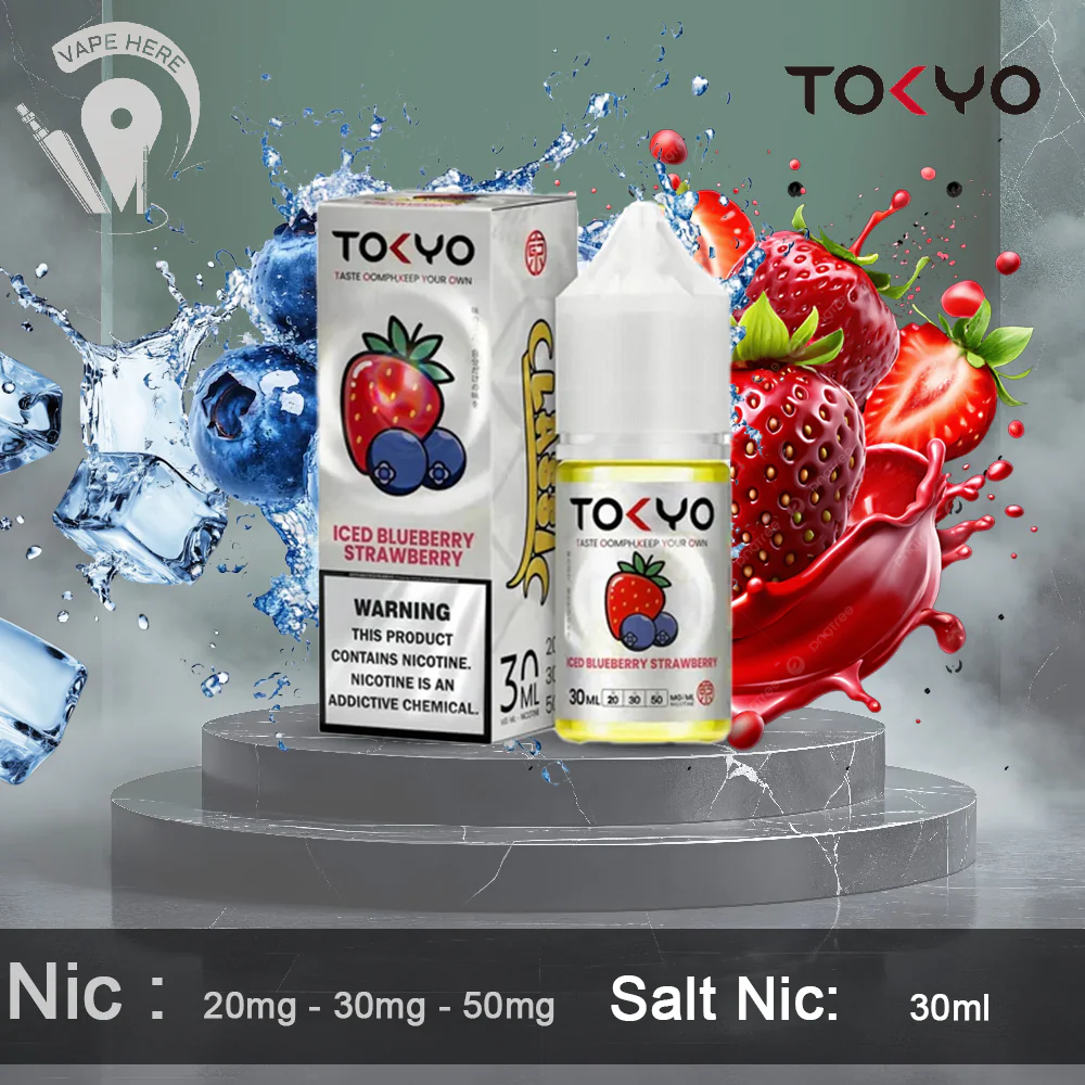 TOKYO ICED BLUEBERRY STRAWBERRY SALTNIC 30ML- CLASSIC SERIES