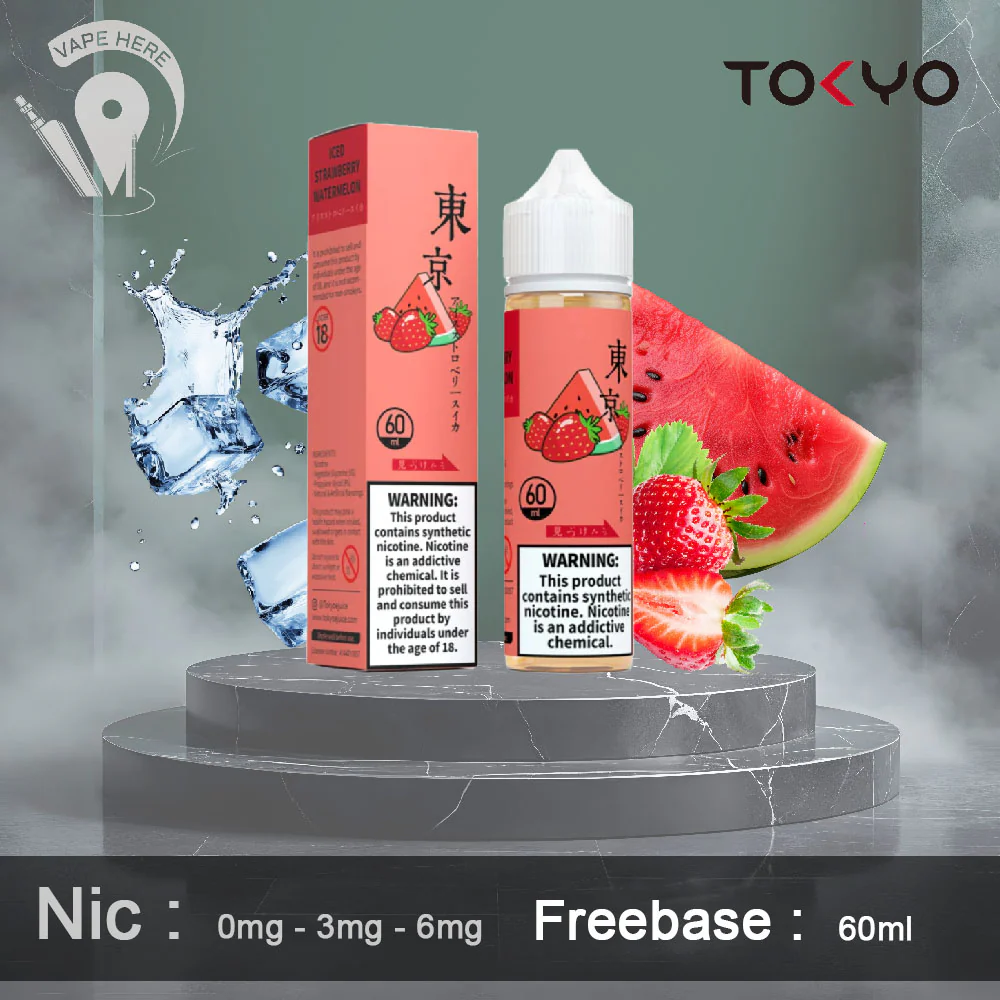 TOKYO ICED STRAWBERRY WATERMELON E-LIQUID 60ML- CLASSIC SERIES