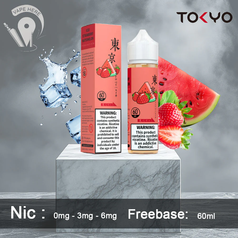 TOKYO ICED STRAWBERRY WATERMELON E-LIQUID 60ML- CLASSIC SERIES - Image 2