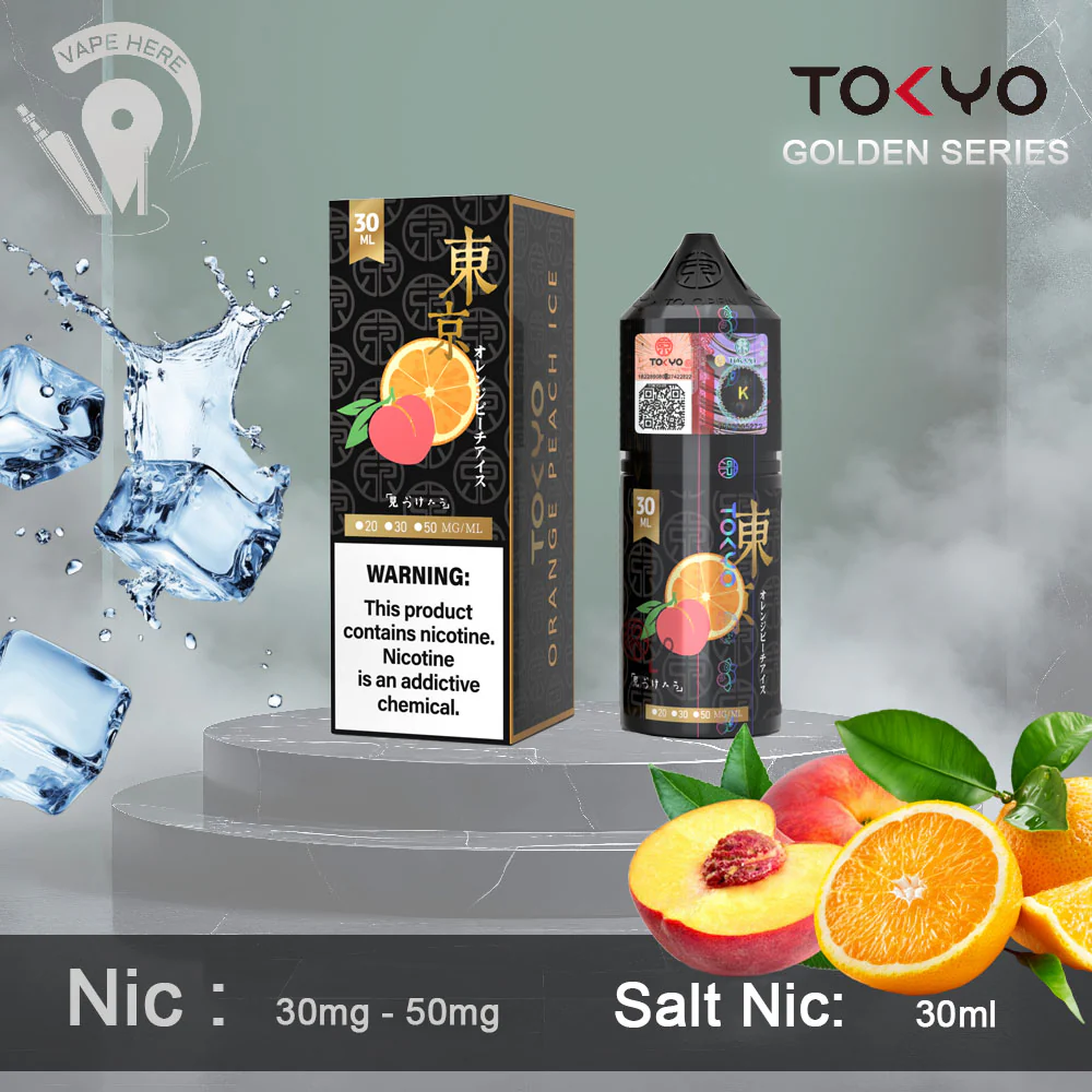 TOKYO ORANGE PEACH ICE SALTNIC 30ML- GOLDEN SERIES