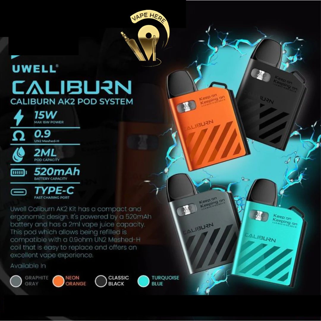 Uwell Caliburn AK2 Pod System Kit 520mAh - Image 2