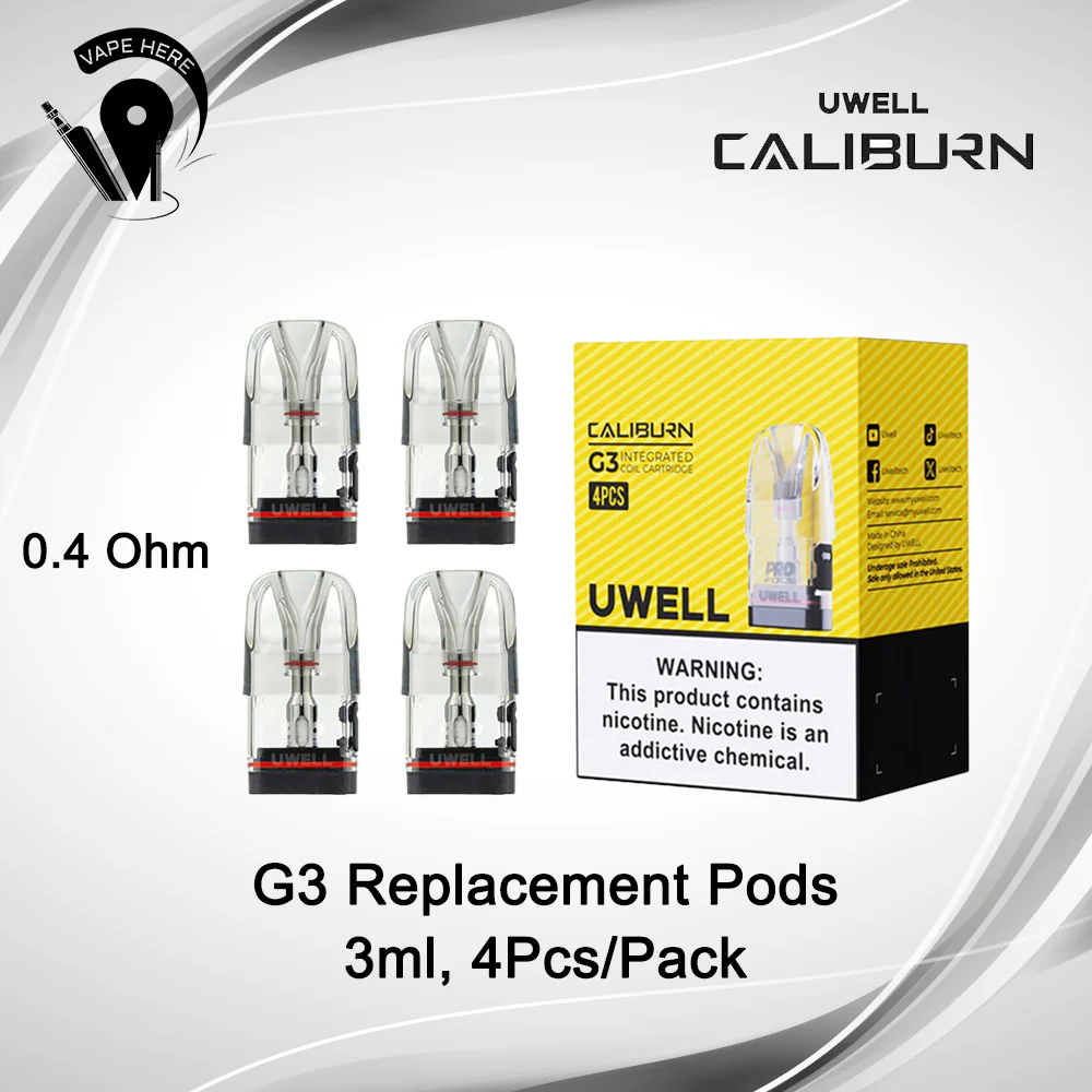 UWELL CALIBURN G3 Replacement Empty Pod Cartridge 4 Pc/Pack - Image 2