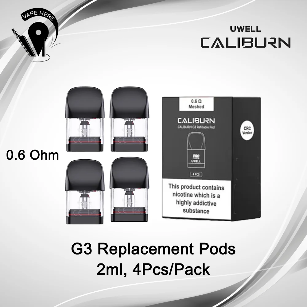 UWELL CALIBURN G3 Replacement Empty Pod Cartridge 4 Pc/Pack - Image 4