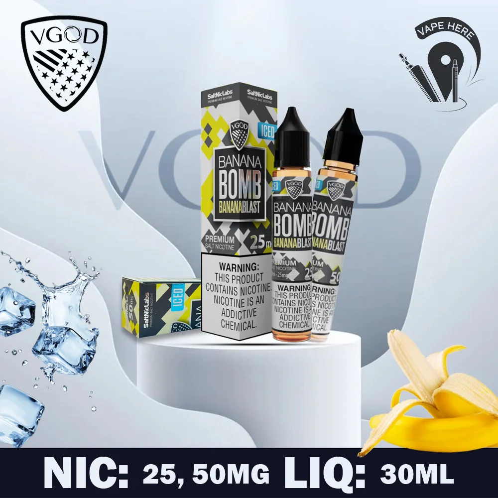 VGOD ICED BANANA BOMB SALTNIC 30ML - Image 2