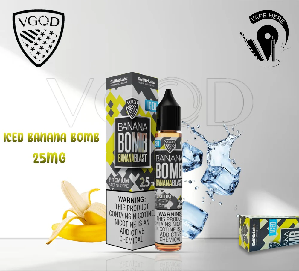 VGOD ICED BANANA BOMB SALTNIC 30ML - Image 3