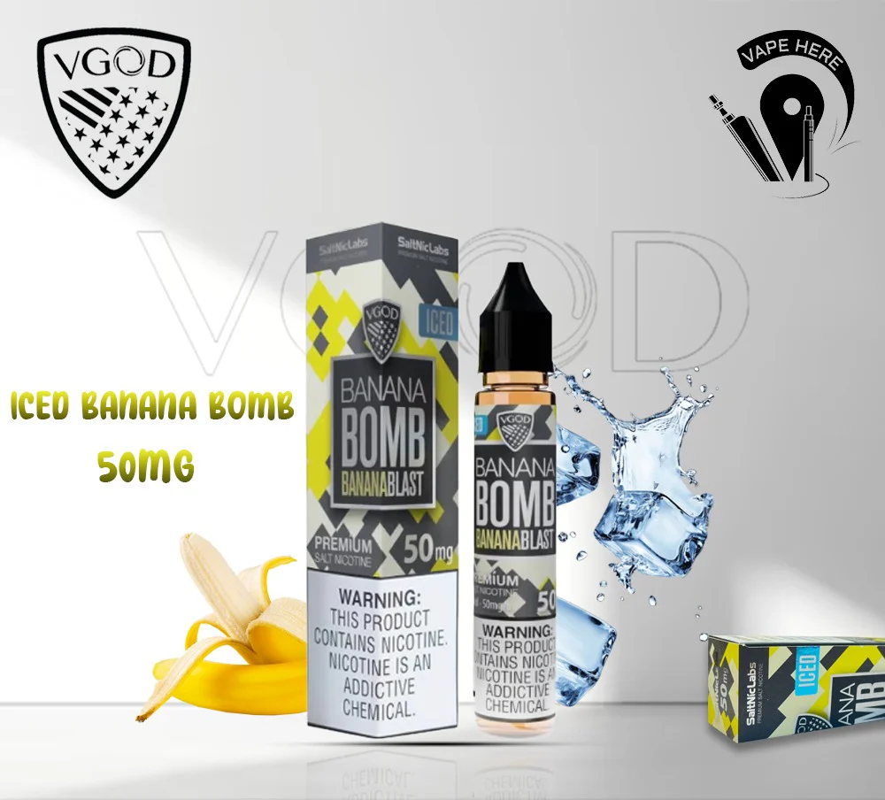 VGOD ICED BANANA BOMB SALTNIC 30ML - Image 4