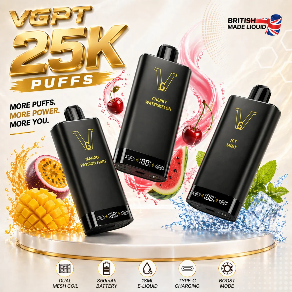 VGPT 25K Disposable Vape 25000 Puffs with LED Screen (20mg & 50mg Nicotine) - Image 2