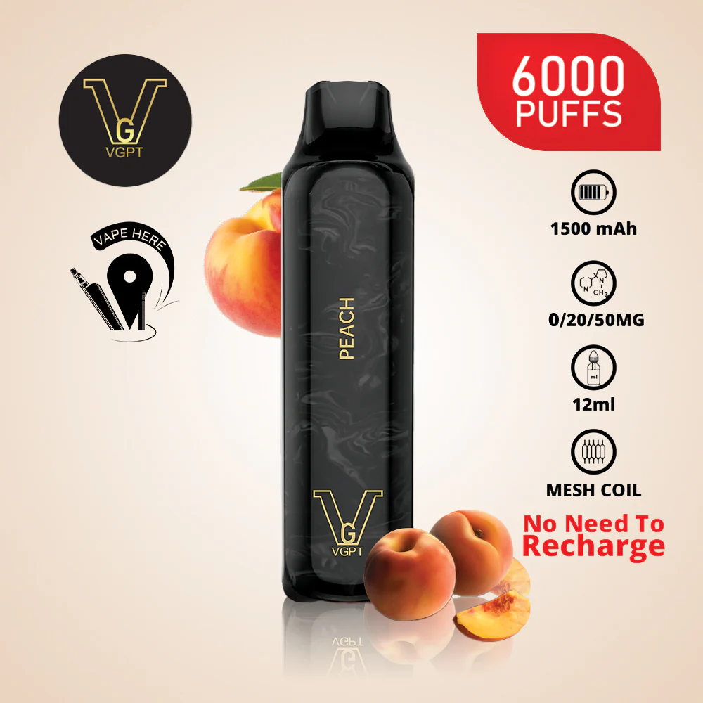 VGPT 6000 PUFFS (0mg, 20mg, 50mg) Disposable Vape Non-Rechargeable - Image 7