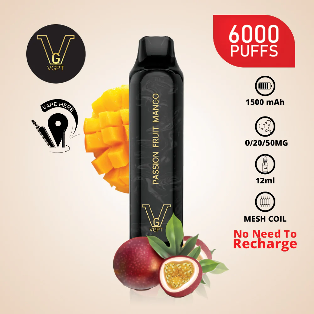 VGPT 6000 PUFFS (0mg, 20mg, 50mg) Disposable Vape Non-Rechargeable - Image 8