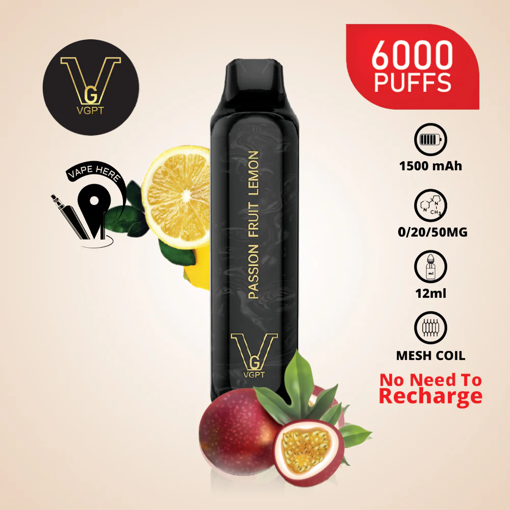 VGPT 6000 PUFFS (0mg, 20mg, 50mg) Disposable Vape Non-Rechargeable - Image 9