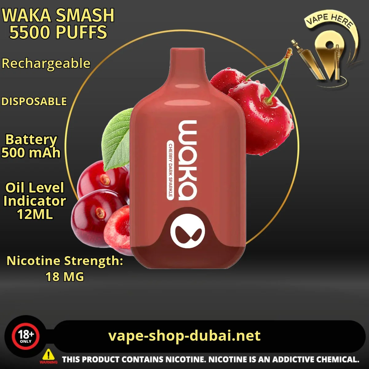 WAKA SMASH 5500 PUFFS 18MG DISPOSABLE VAPE - Image 8