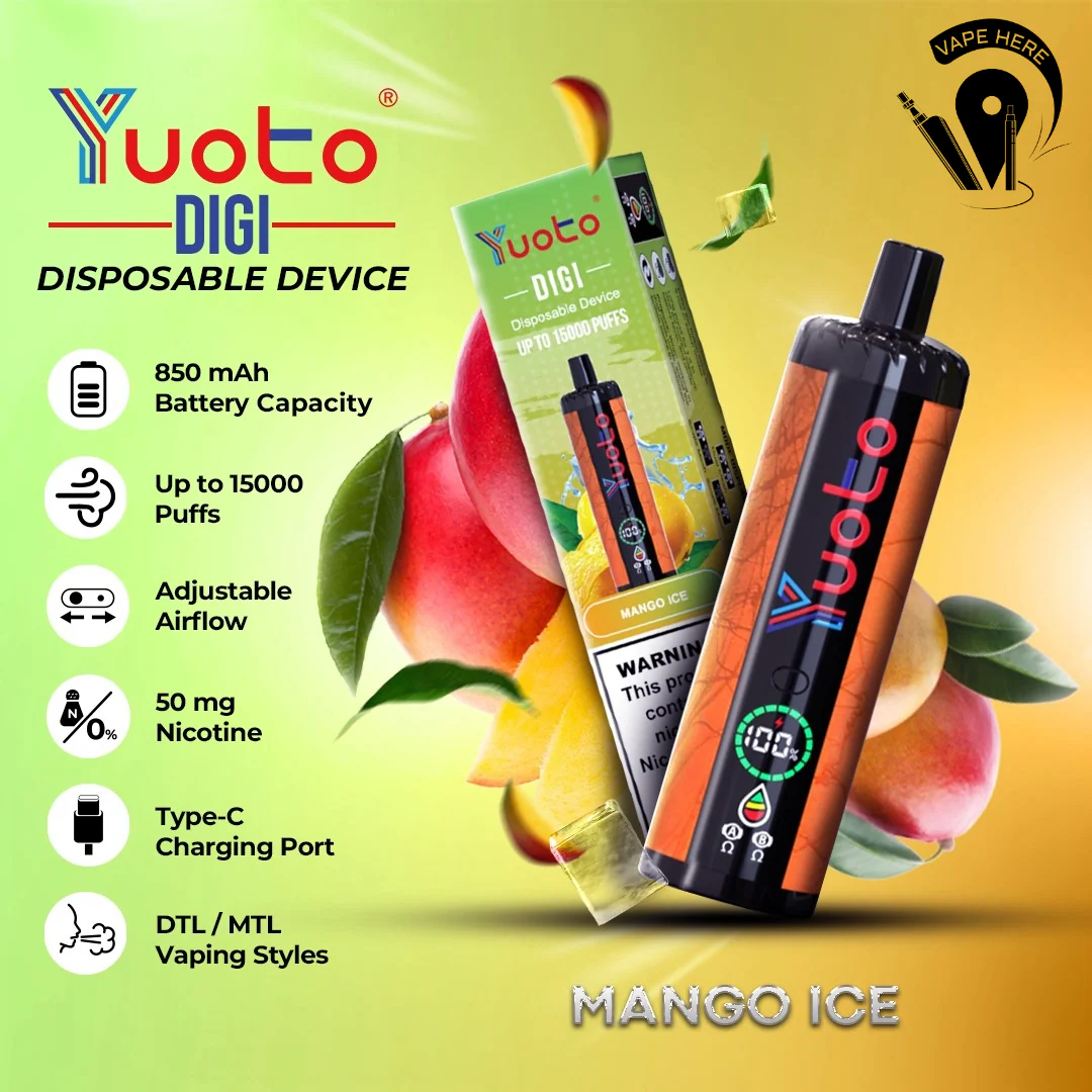 Yuoto DIGI 15000 Puffs Disposable Shisha Vape - Image 4